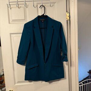 Women's mensware inspired blazer in teal.  Size petite medium.  NWT